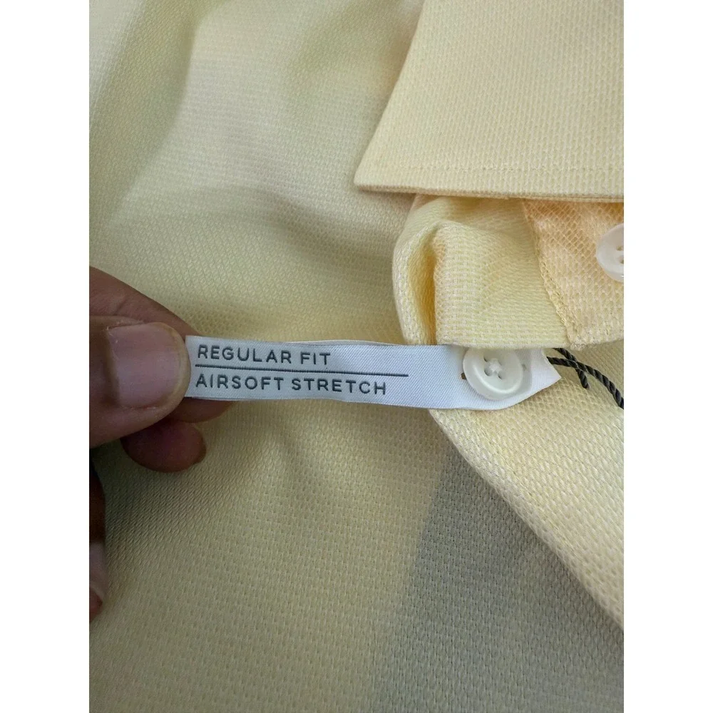 Michael Kors Dress Shirt Men's 17 1/2 36/37‎ Lemon Glaze XL Regular Fit NWT